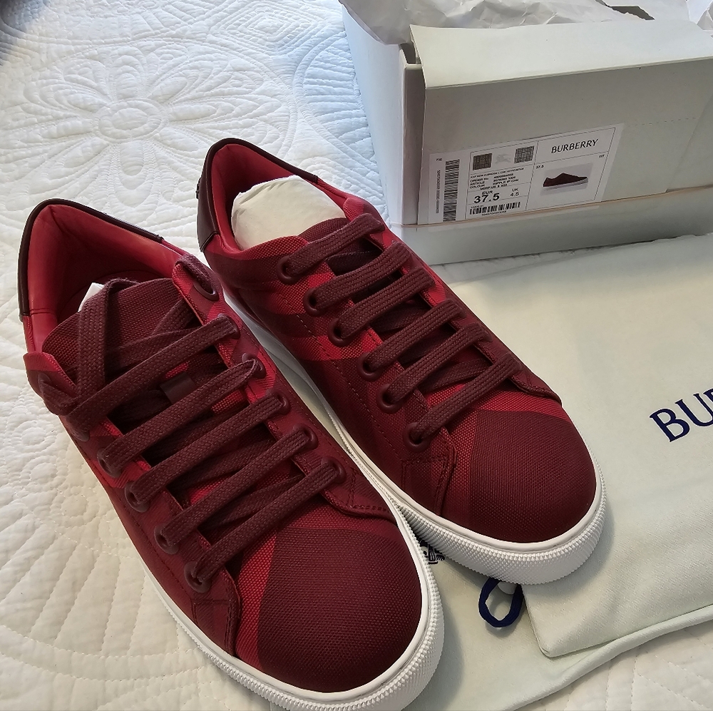 HOST PICK!!!! Burberry New Albridge Check Cotton Sneakers